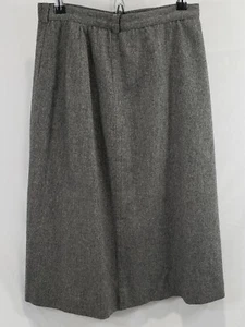 L.L. Bean Women's Size 12 Gray Skirt Wool Blend Flat Front Lined Side Zip Used - Picture 1 of 4