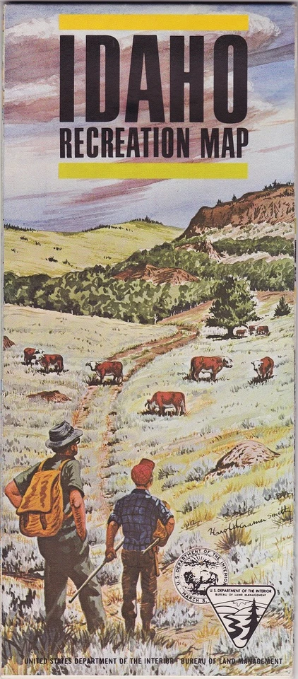 Folleto de mapa recreativo de Idaho 1966 Foto 1 de 1