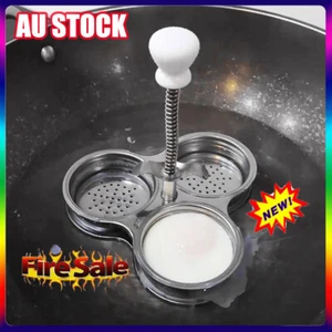 3 Cell Stainless Steel Egg Poacher-Poaching Pan Steamer Eggs Boiler Cooking Mold - Picture 1 of 15
