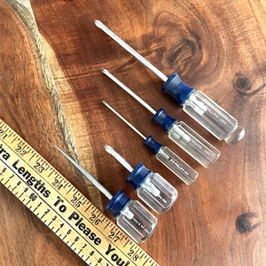 Vintage Craftsman Phillips Screwdriver USA E WF 5 Pc. Set #0, #1, #2 Scratch Awl - Picture 1 of 3