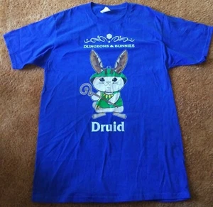 Dungeons and Bunnies Druid Blue Short Sleeve T-Shirt Medium - Picture 1 of 5