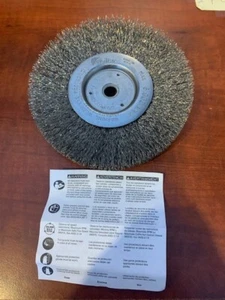 Wheel Brush for Bench and Pedestal Grinders, 6" Diameter 3/4" Thick Brush, 0.01" - Picture 1 of 8