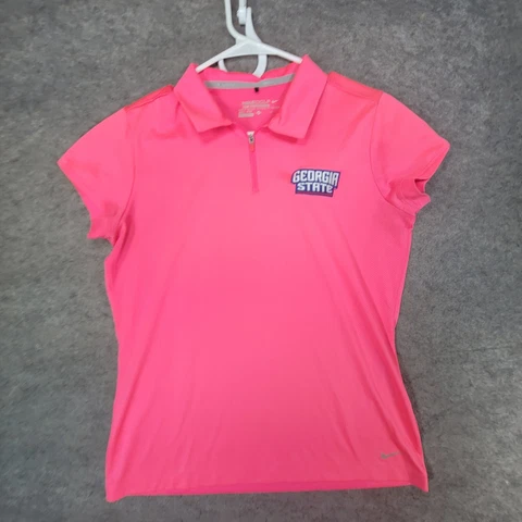 Georgia State Women's Polo Shirt Short Sleeve Pink Nike Size M Cover