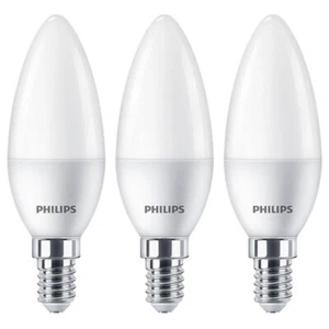 3 Pack of Philips 4.9W = 40W SES E14 LED Opal Candle Warm White 2700K - Picture 1 of 3