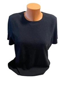 L. L. Bean Damen 100% Kaschmir Pullover Schwarz Gr. L Kurzarm Rundhals - Bild 1 von 10