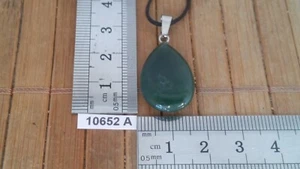 Pendentif "goutte" JASPE HELIOTROPE (SANGUIN) + cordon reglable collier reiki - Bild 1 von 2