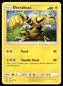 Electabuzz Uncommon SM - Burning Shadows 42/147 LP Pokémon TCG - Picture 1 of 2