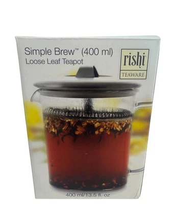 Rishi Teaware Simple Brew Loose Leaf Teapot 400 ML Glass NEW in Box MSRP $30 - Image 1 of 4