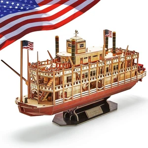 Modellino Kit Nave Puzzle 3D Mississippi Steamboat Puzzle per - Foto 1 di 5