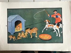 Charles Pourriol Estampe Ancienne La Gamelle Du Chien 08 - Imagen 1 de 4