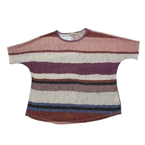 Lavish Shirt Womens XL Multicolor Crew Neck Knitted Short Sleeve Pullover Tee - Picture 1 of 15