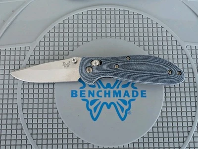 Denim Micarta Custom Benchmade Mini Griptilian 556 - Image 1 of 4