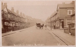 Burslem Louise St. Hamil England RPPC Horse & Wagon Vintage Postcard - Picture 1 of 2