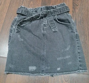 Denim Co Girls Paperbag Black Denim Skirt Size 9/10 - Picture 1 of 6
