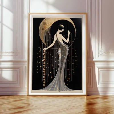 Art Deco Erté Poster | Vintage Style Illustration Print | Home Wall Art