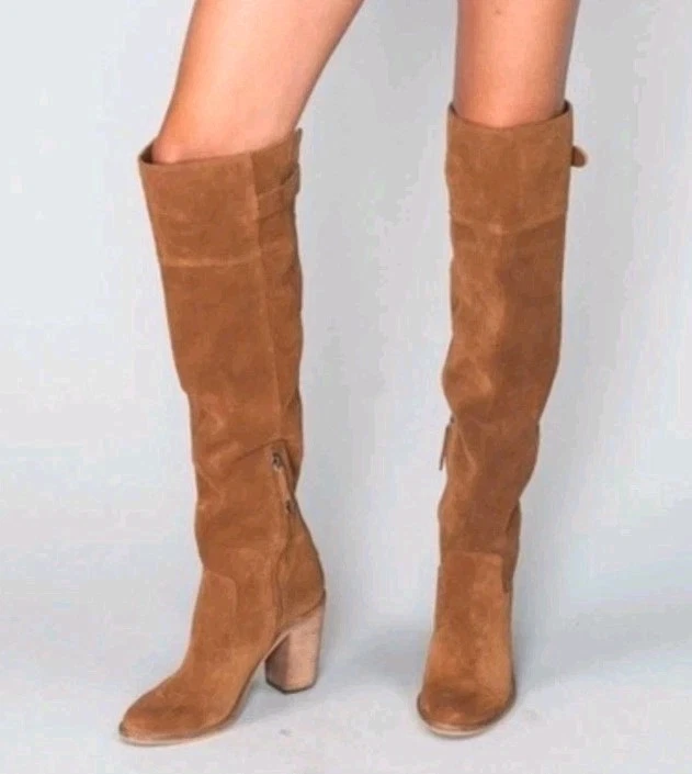 Dolce Vita Women Heels Block Western Suede Leather Over The Knee High Boots 7.5 - Image 1 of 4