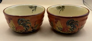 Maxcera Orange Rooster Cereal Bowls Set Of 2 - Picture 1 of 7