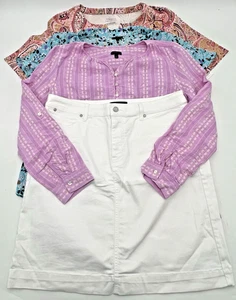 FALDA VAQUERA BLANCA TALBOTS TALLA 12 Y (3) CAMISAS/BLUSAS TALLA L PAISLEY, FLORAL - Imagen 1 de 24