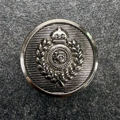 1950s British Nickel Livery Button Crowned Wreath Monogram RLC 0.625 Inch - Image 1 of 2