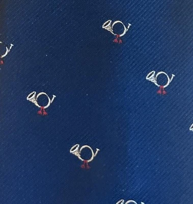 Hathaway Men’s Necktie Navy Blue French Horn Designer Tie 100% Polyester ￼ - Image 1 of 3