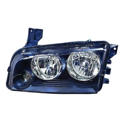 Farol Depo 334-1116L-AC2, LH, carcaça preta, lente transparente, capa certificada - Imagem 1 de 4