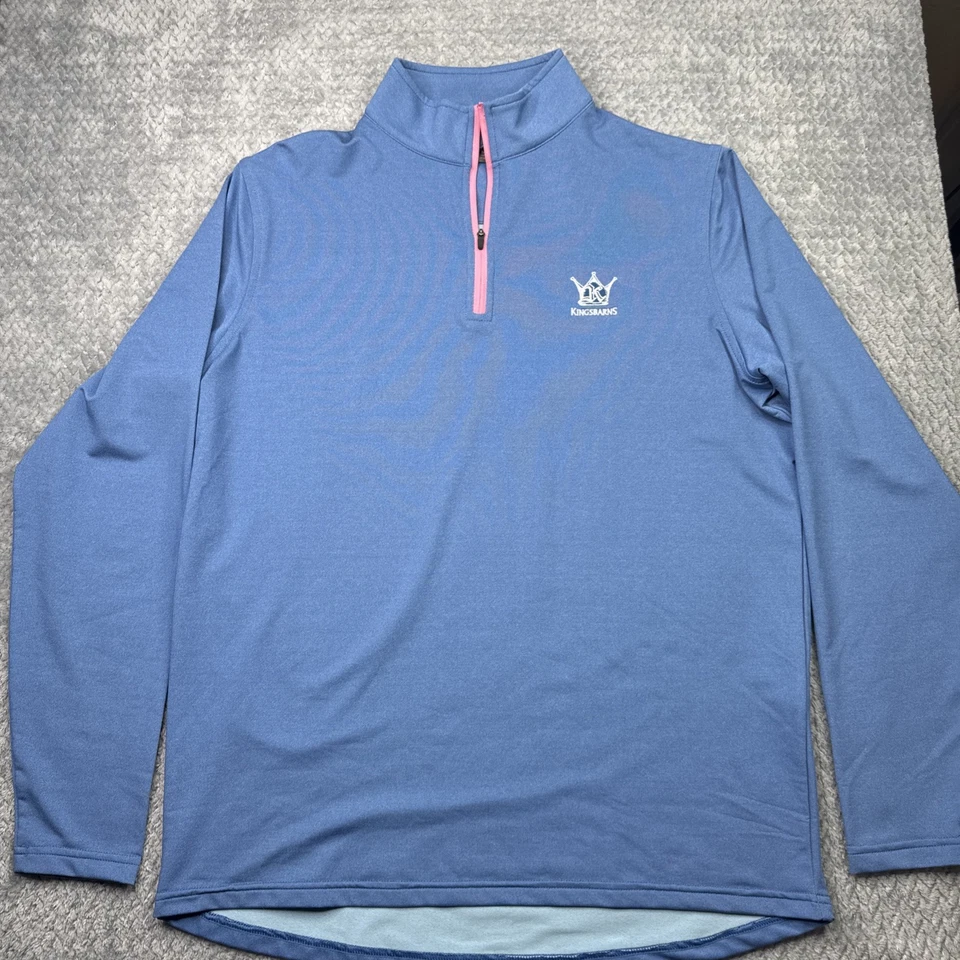Pullover de golf Peter Millar para hombre azul mediano Kingsbarns 1/4 cremallera manga larga Foto 1 de 4