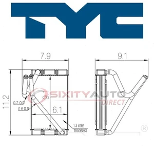 TYC HVAC Heater Core for 1967-1972 GMC P25 P2500 Van Heating Air lq - Picture 1 of 5