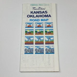 TravelVision Kansas Oklahoma Road Map Folded Travel Map - Imagen 1 de 2
