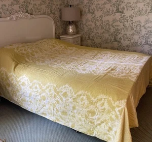 Copripiumino Anthropologie Tie Dye Batik King Giallo Boho Raro Reverse Lino Cttn - Foto 1 di 24