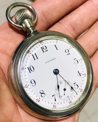 Antique 1917 Waltham Massachusetts  18s Silveroid  Pocket Watch  Runs Screw set￼ - Image 1 of 4