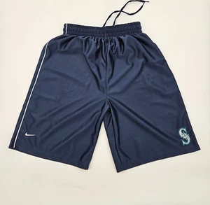 Y2K Nike Seattle Mariners Shorts Youth Boys size Large Navy Blue MLB Vintage - Picture 1 of 15