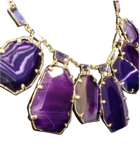 ATEMBERAUBENDE Kate Spade "SET IN STONE" Halbedelstein Statement Latz Halskette *NEU* - Bild 1 von 8