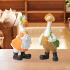 2X Couple Duck Statues Creative Tabletop Ornament For Desk Balcony Patio