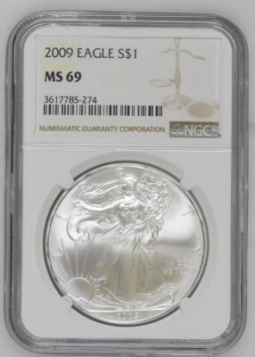 2009 American Silver Eagle $1 NGC MS69 - Image 1 of 2