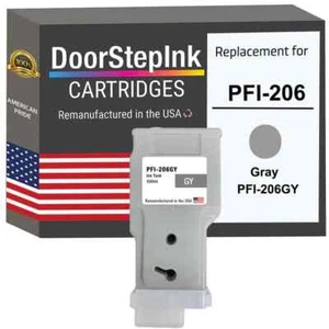 DoorStepInk Compatible Ink Cartridges For Canon PFI-206 Gray 300ml-USA - Picture 1 of 6