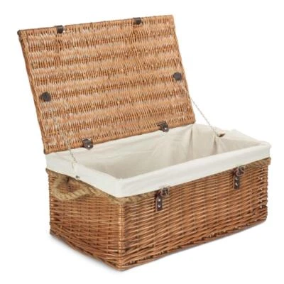 61cm Double Steamed Rope Handled Trunk with White Lining - Image 1 of 4