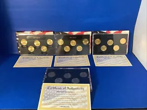 24K Gold Plated U.S. Presidential Collection Coin Collection Lot Of 8 Sets W/COA - Picture 1 of 13