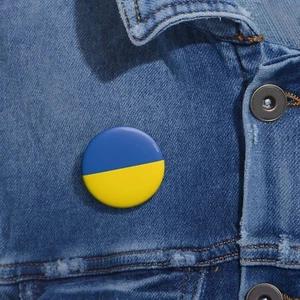 Stand With Ukraine Pin Button, Ukrainian Pin, Peace For Ukraine Pinback Button - Picture 1 of 1