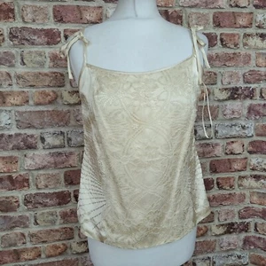 Laura Ashley Silk Vest Top UK 12 Champagne Gold Strappy - New - Picture 1 of 14