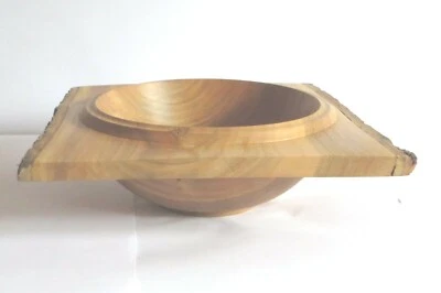 Schale aus Kirschbaum eckig, Holzschale, Schüssel, Obstschale - Bild 1 von 3