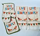 Live Simply [SET OF 2] Kitchen Towels DISH TOWELS ,Oven Mitt and Pot Holder