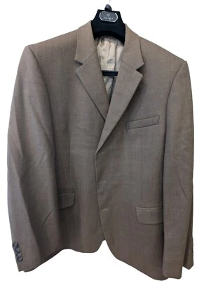 Andrew Fezza Mens Gray 3 Button Front Suit Jacket Lambswool Cashmere Size 48L - Image 1 of 4