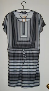 NWT prAna Women's Black & Gray Striped Lindy SS Dress sz Small - Picture 1 of 12