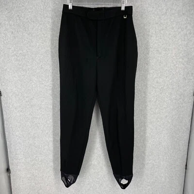 Pantalón Roffe Mujer Jett Talla 14 Largo Negro Elástico Tejido Vintage Mezcla Lana Estribo Foto 1 de 4