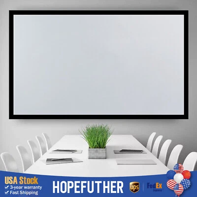 130inch Aluminum Fixed Frame 16:9 Projector Screen White Home Theater TV Movies - Image 1 of 4
