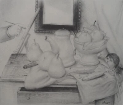 Fernando BOTERO : Nature morte et enfant, Héliogravure signée, 1992 - Photo 1/4