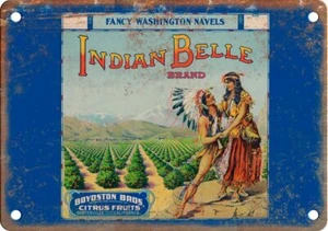 Indian Belle Brand Citrus Fruit 12" x 9" Reproduction Metal Sign N509 - Picture 1 of 1