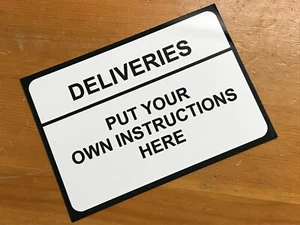 Custom Courier Parcel Delivery Metal Sign Personalised Deliveries Instruction - Picture 1 of 14