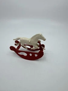Vintage HARDY USA Rocking Horse Red/White Dollhouse Horse Hard Plastic Figure - Picture 1 of 8