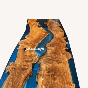 Epoxy Table Walnut Resin Glossy River Table Top Custom Order Cruise Cabin - Picture 1 of 2